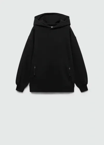 Mango Kids' Zipped Hoodie Black