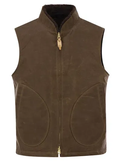 Manifattura Ceccarelli Mountain Vest - Velvet Waistcoat In Brown