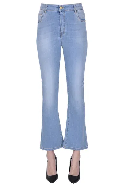 Manila Grace Flared Leg Jeans In Light Denim