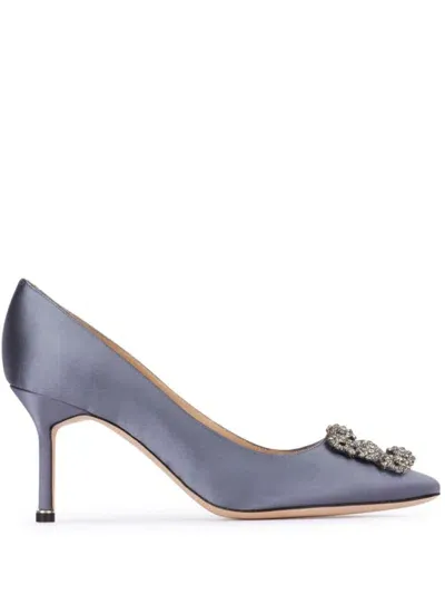 Manolo Blahnik 70mm Hangisi Pumps In Blue