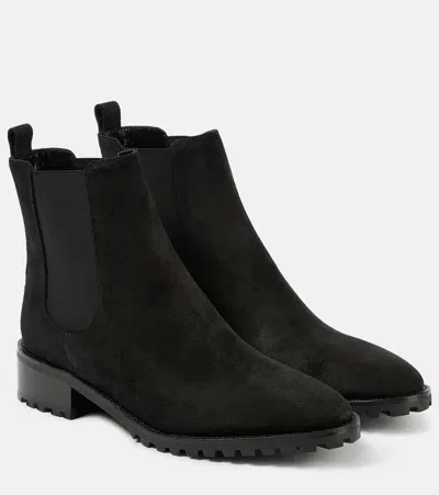 Manolo Blahnik Chelata Suede Chelsea Boots In Black