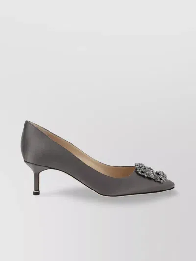 Manolo Blahnik Grey 50 Hangisi Satin Pumps In Dgry