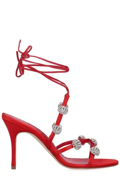 Manolo Blahnik Sandals In Rojo