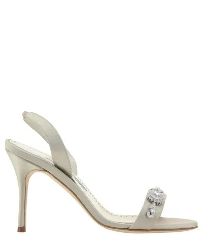 Manolo Blahnik Fabio Heeled Sandals In Beige