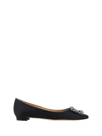 Manolo Blahnik Hangisi Ballerinas In Blck