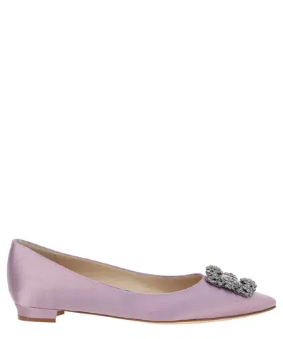 Manolo Blahnik Hangisi Ballet Flats In Pink