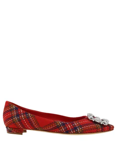 Manolo Blahnik Hangisi Ballet Flats In Rot