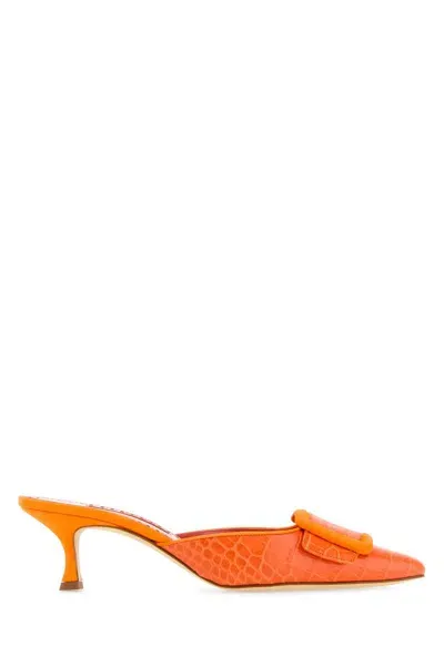 Manolo Blahnik Heeled Shoes In Orange