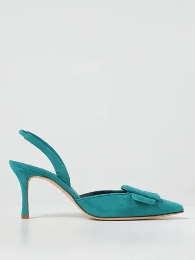 Manolo Blahnik Shoes  Woman Color Turquoise In Türkis