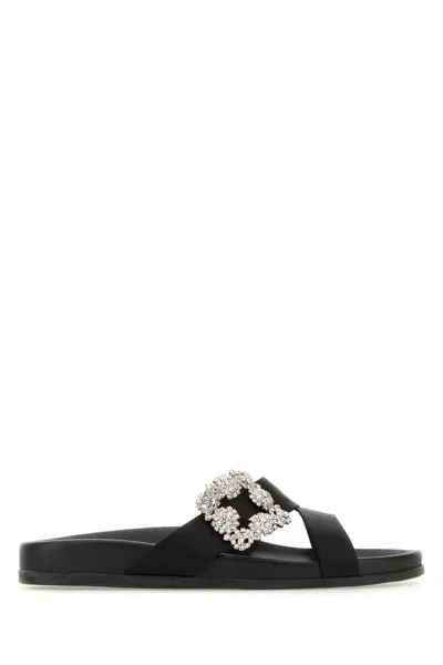 Manolo Blahnik Slippers-39 Nd  Female In Black