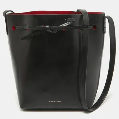 Pre-owned Mansur Gavriel Black Leather Mini Bucket Bag