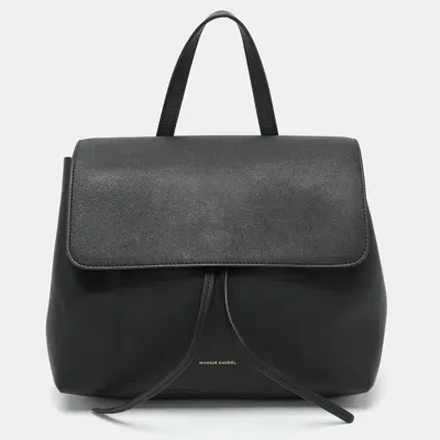 Pre-owned Mansur Gavriel Black Leather Soft Lady Drawstring Flap Shoulder Bag