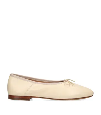 Mansur Gavriel Leather Dream Ballet Flats In Ivory