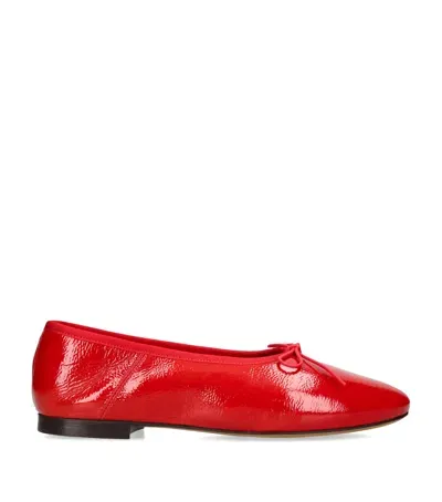 Mansur Gavriel Leather Dream Ballet Flats In Red