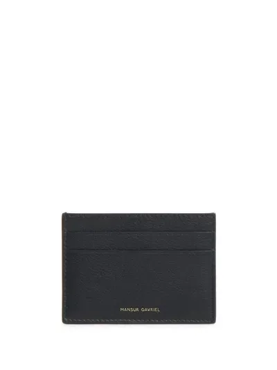 Mansur Gavriel Logo-stamp Pocket Card Holder In Black