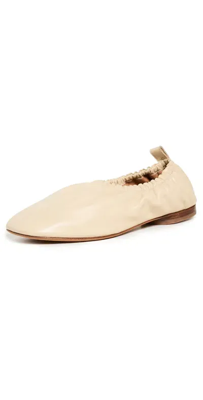 Mansur Gavriel Ruched Ballerina Flats Dune In Cream