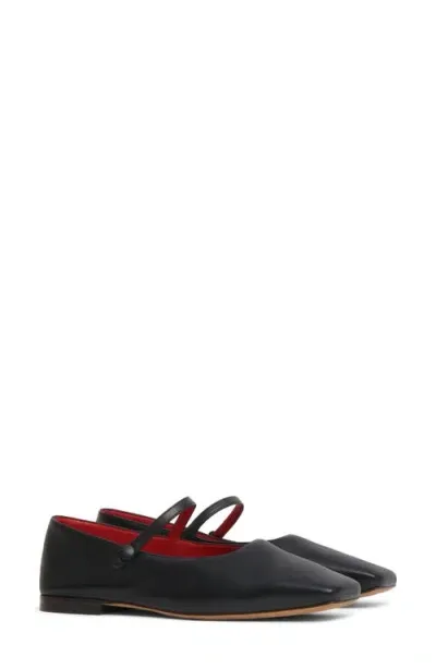 Mansur Gavriel Square Toe Mary Jane In Black/flamma