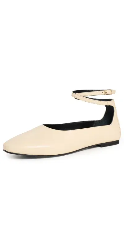 Manu Atelier Manu Leather Ballerina Shoes In Yellow