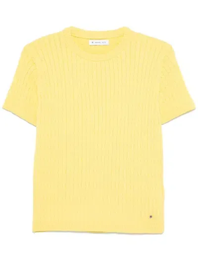 Manuel Ritz Cable-knit Top In Yellow