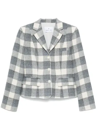 Manuel Ritz Checked Blazer In Grey