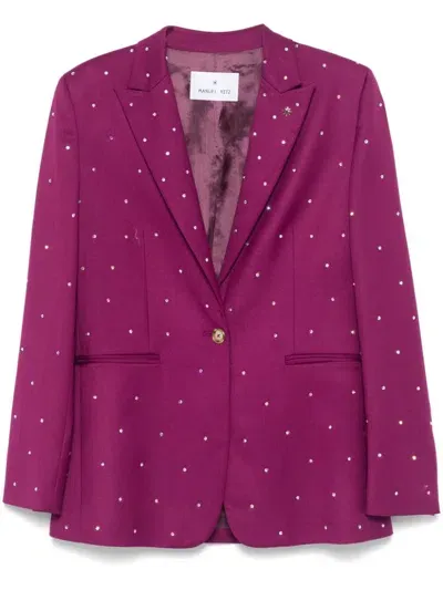 Manuel Ritz Crystal-appliqué Blazer In Purple