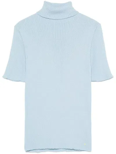 Manuel Ritz Roll-neck Top In Blue