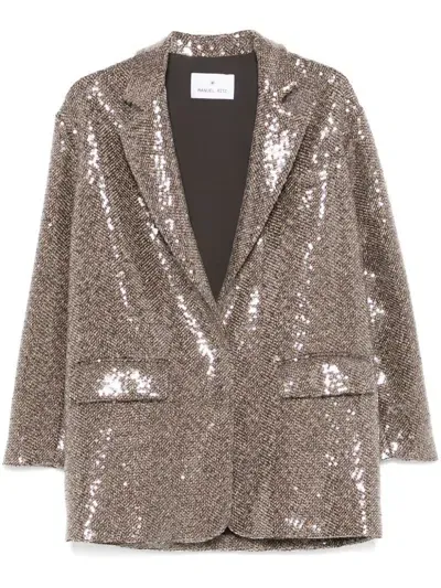 Manuel Ritz Sequinned Blazer In Brown