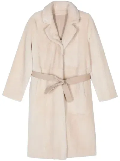 Manzoni 24 Leather Coat In White