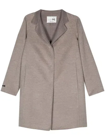 Manzoni 24 Single-breasted Coat In Neutrals