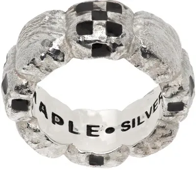 Maple Silver Davie Ring In Silver 925/black Res