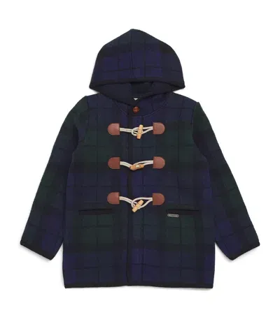 Marae Kids' Wool Hooded Duffle Coat In Green