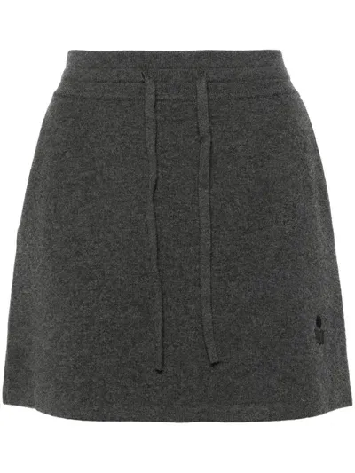 Marant Etoile Amaline Knitted Mini Skirt In Grey