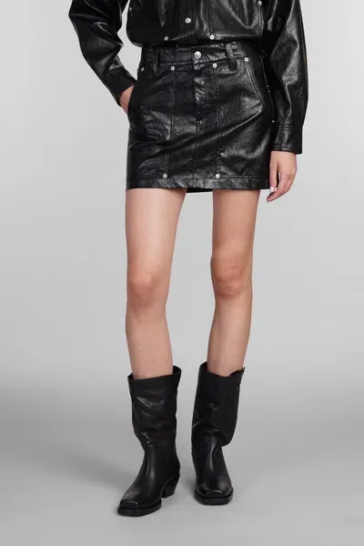 Marant Etoile Anais Skirt In Black Polyuretan