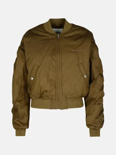 Marant Etoile 'bessime' Bomber Jacket In Green Cotton Blend