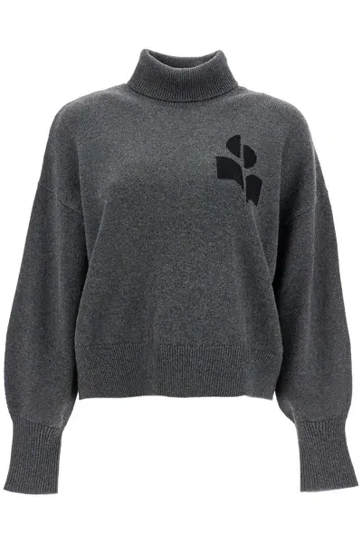 Marant Etoile Boxy Nash Cotton And Wool Pullover In Anthracite (grey)