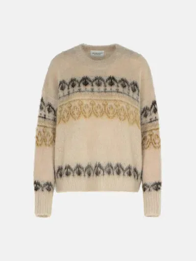 Marant Etoile 'dully' Khaki Mohair Blend Sweater In Nude