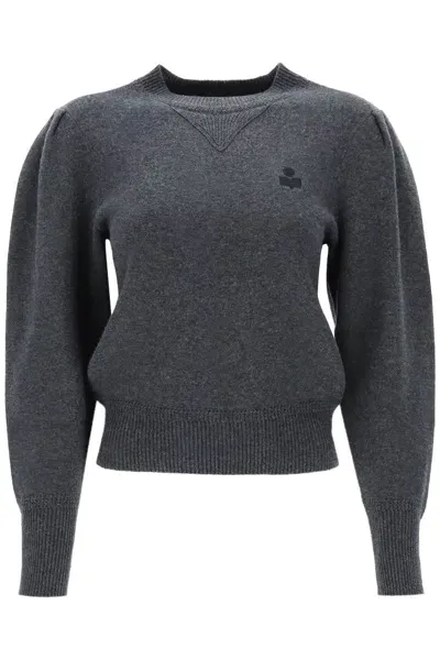 Marant Etoile Kelaya Sweater With Balloon Sleeves In Anthracite (grey)