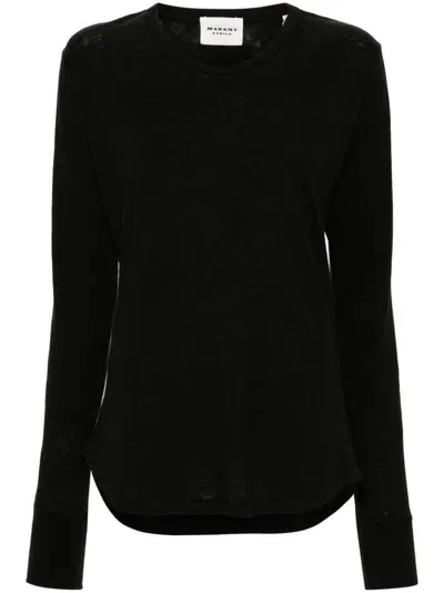 Marant Etoile Linen Sweatshirt In Black