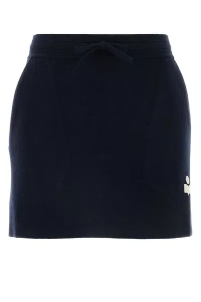 Marant Etoile Midnight Blue Stretch Cotton Blend Amaline Mini Skirt