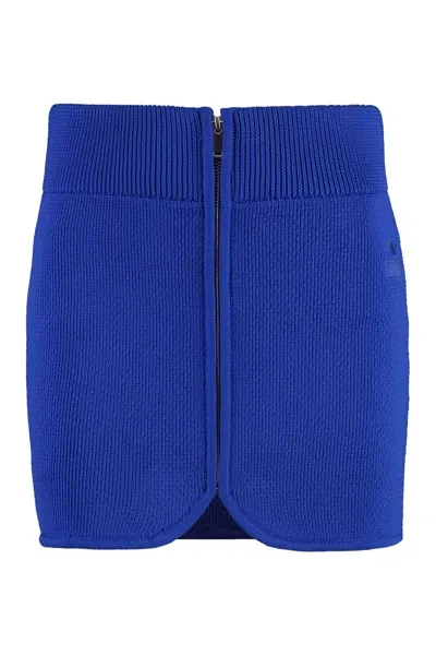 Marant Etoile Olgane Knitted Mini Skirt In Blau