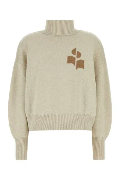 Marant Etoile Sand Cotton Blend Nash Sweater In Lightgreycamel