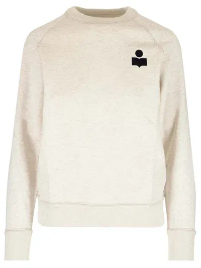 Marant Etoile Sweatshirt With Mini Logo In Neutrals