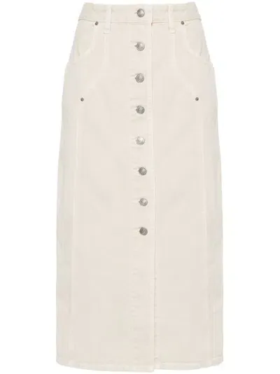 Marant Etoile Vandy High-waisted Midi Skirt In Nude & Neutrals