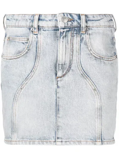 Marant Etoile Vesna Denim Mini Skirt In Blue