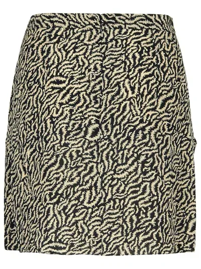 Marant Etoile Violaine Two-tone Viscose Miniskirt In Beige