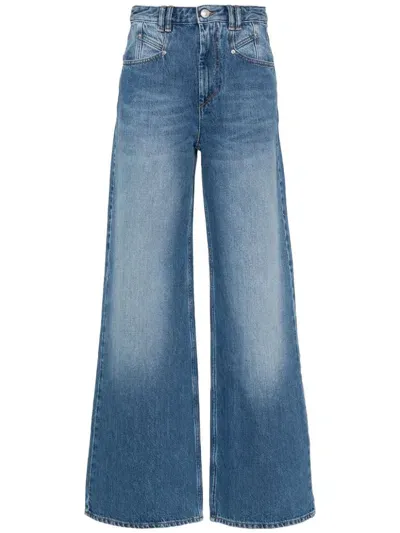 Marant Lemony Wide Leg Jeans In Blue