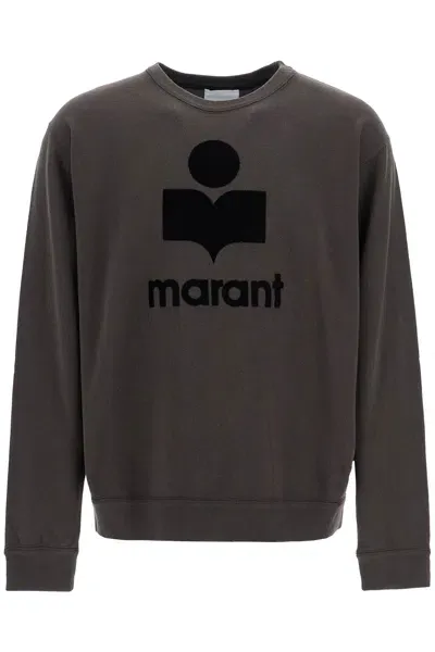 Marant Mikoy Flocked Logo Sweatshirt In Brown