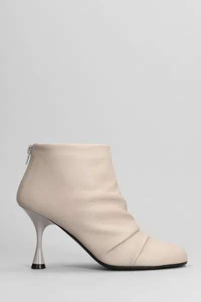 Marc Ellis High Heels Ankle Boots In Grey Leather