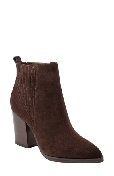 Marc Fisher Ltd Alva Bootie In Dark Brown Suede