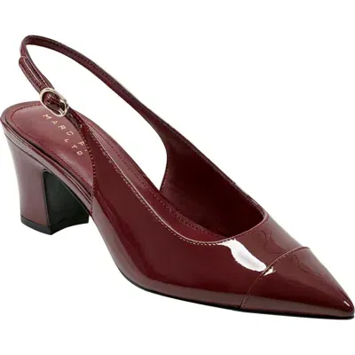 Marc Fisher Ltd Blakeley Slingback Pointed Toe Pump In Dark Red Patent Leather